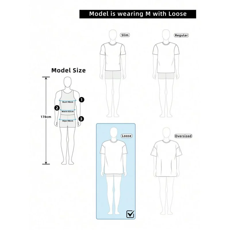 Men's Fashion Loose Knit Retro Short Sleeve Round Neck Letter Print T-Shirt Set, Suitable For Summer Outings