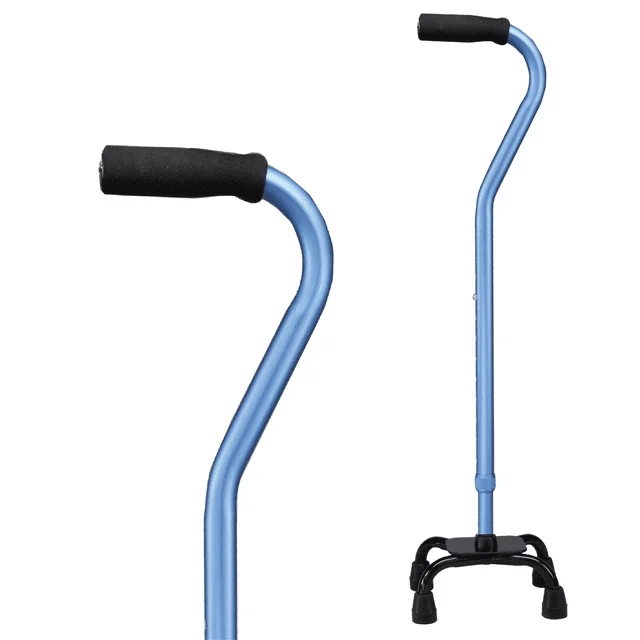 

Carex Bastón Cuádruple De Diseño Ajustable Con Base Pequeña Para Todas Las Ocasiones, Satén Azul, Capacidad De Peso De 250 lb