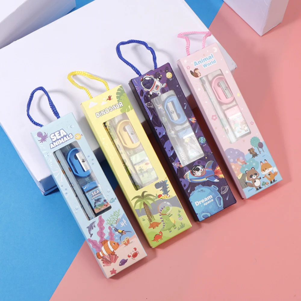 5 unids/set de papelería para niños, caja de regalo, premio de guardería, papelería de regalo, suministros de papelería para estudiantes de Año Nuevo y Navidad