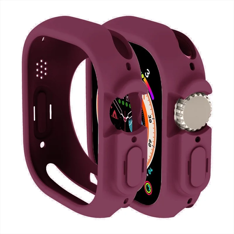Soft Silicone Case for Apple Watch Ultra 2 49mm Shockproof TPU Protective Cover Scratch-Resistant Bumper for iWatch Ultra Shell