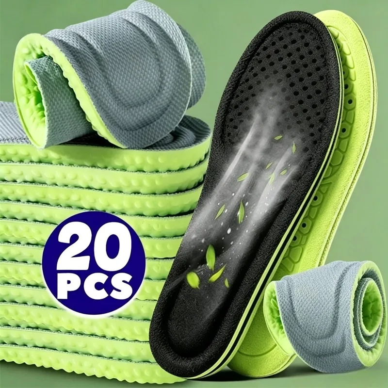 10pairs Soft Memory Foam Insoles Unisex Sweat Absorbing Foot Antibacterial Comfort for Daily Wear Nano Deodorant Sports Shoe Pad