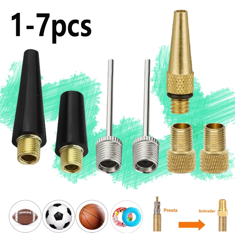 1-7 Stück Fahrrad-Luftpumpen-Düsen, Reifenventil-Adapter, Mehrzweck-Aufblasdüse, Aufblas-Set für Luftpumpe, Fahrrad/Basketball/Ballon – Detail 1
