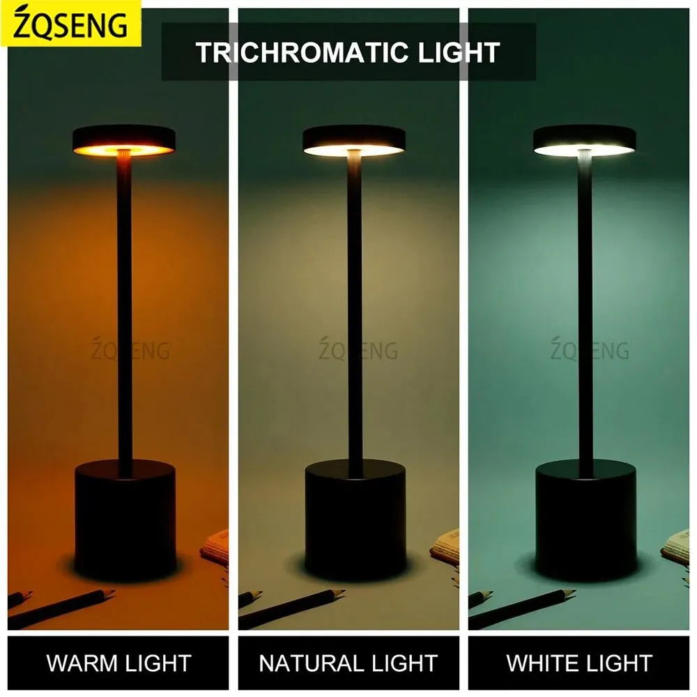 Rechargeable Table Lamp LED Touch Sensor Desktop Night Light Wireless Reading Lamp For Restaurant Hotel Bar Bedroom Decor Light