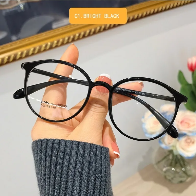 Runde Retro Ultraleichte Schlanke Ultem Weiche Korrektionsbrille Studenten-Dekorationsbrille Kurzsichtigkeit TR90 Brillengestell