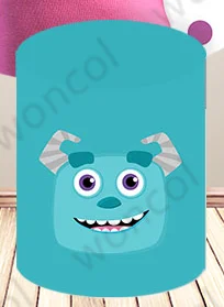 Boo خلفية مستديرة للفتيات لأعياد ميلاد الطفل خلفية Monsters، Inc. Boo Mike Wazowski James P. Sullivan غطاء أسطواني