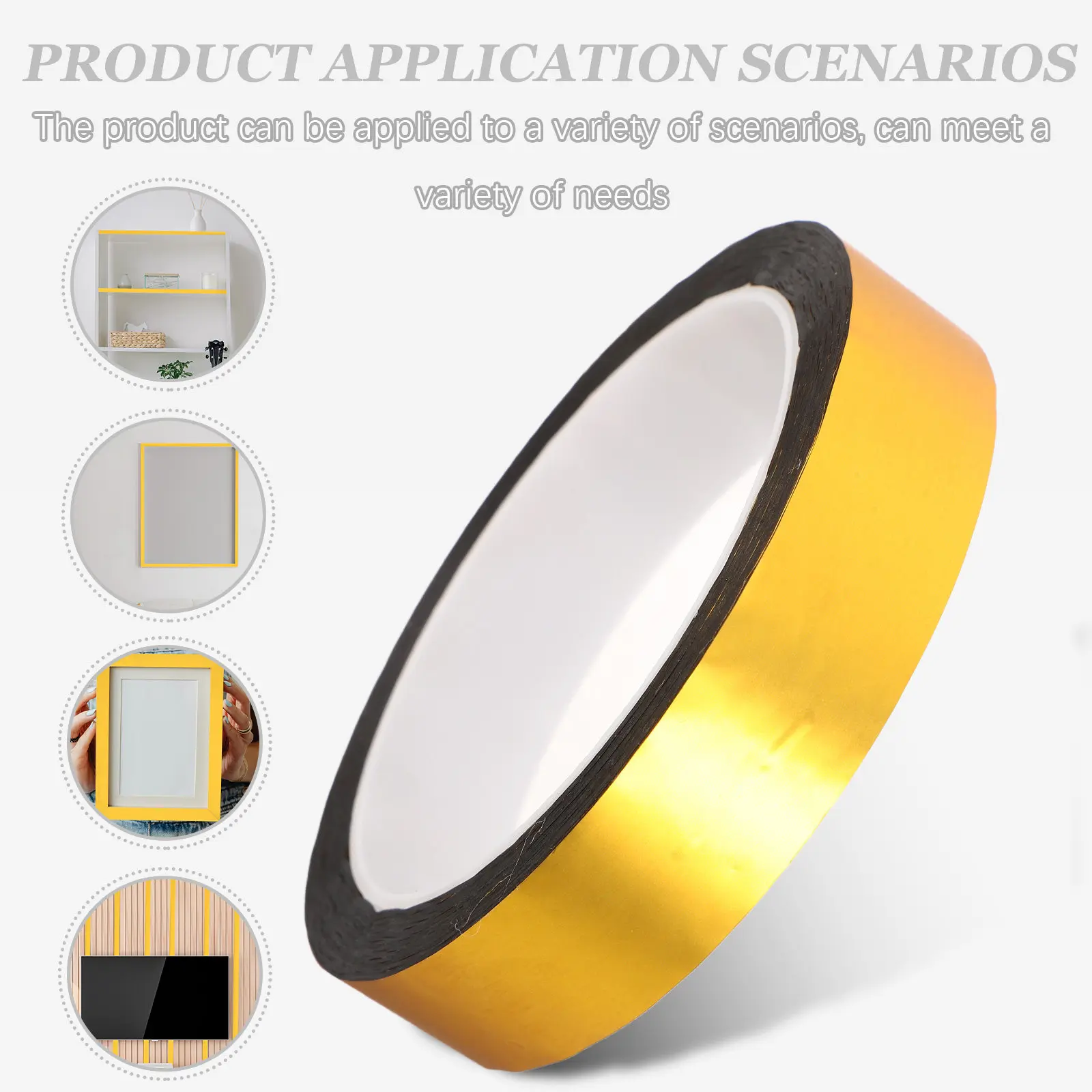 2 Rolls Gold Decorative Tape Matte Gold Self Adhesive Trim 55 Yard Peel Stick Decorative Border Tape for Wall Furniture Crafts