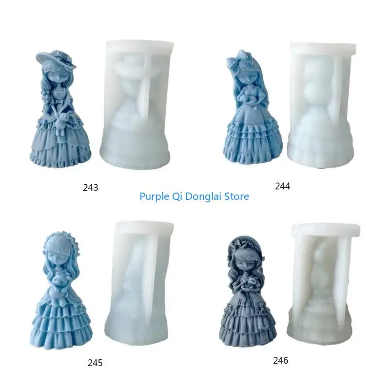 L21E Girl Gypsum Plaster Mold Epoxy Resin Casting Mould Making Home Ornament