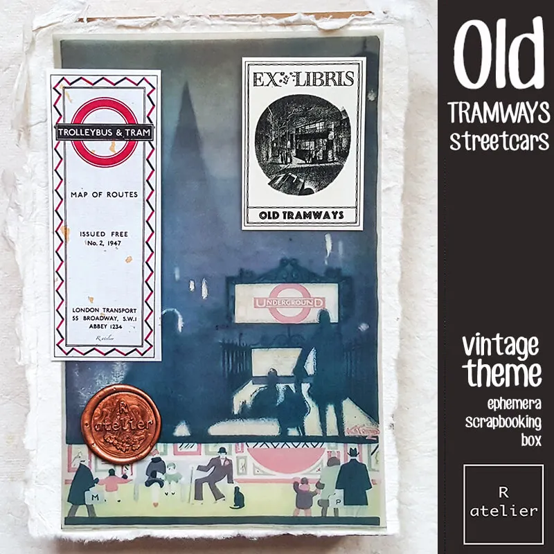 Scrapbooking Supplies Stickers Old Tramways Vintage Streetcars Journal  Diary Decoration Journaling Material Gift