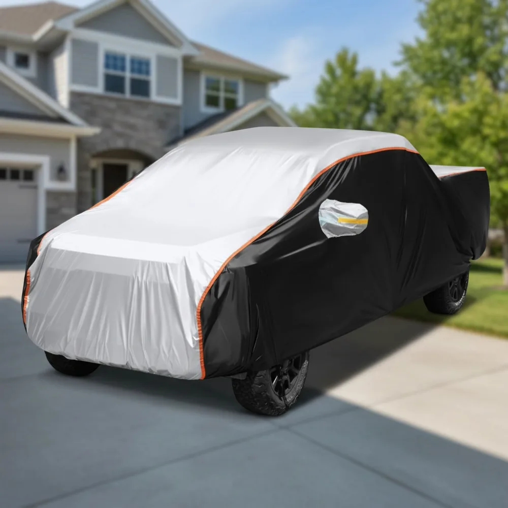 

10-Layer Waterproof Truck Cover, All-Weather Protection for Rain, Snow, UV, and Wind, Fits Up to 242 Inches