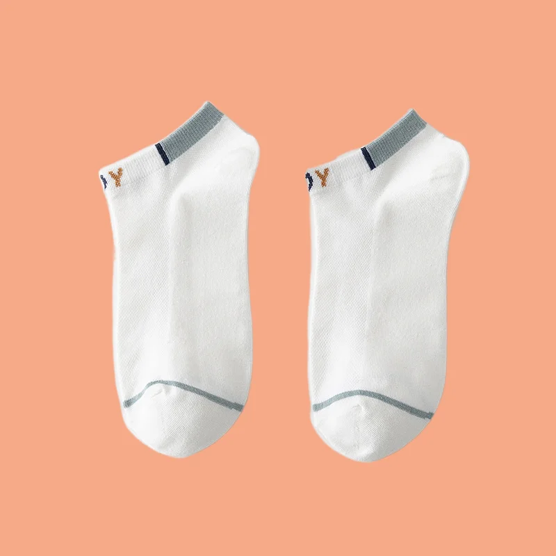 Chaussettes de bateau respirantes en maille de coton fin pour hommes, évacuation de l'humidité, courtes, chaussettes de sport d'été, printemps, 5/10, 2024 paires