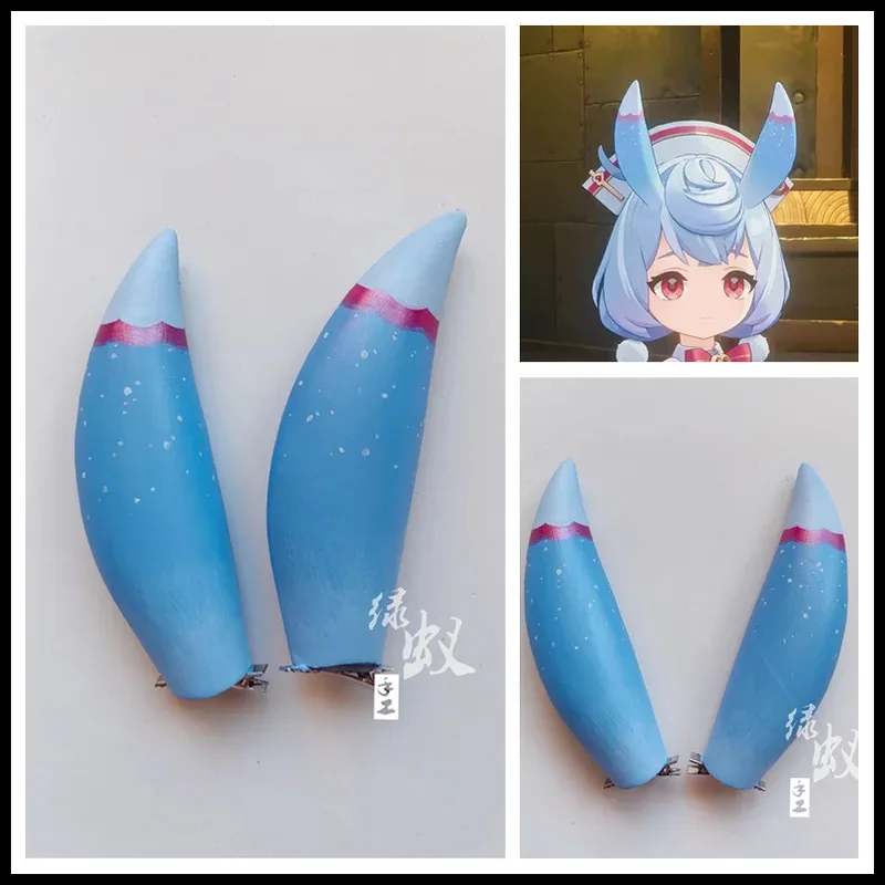 Игра Genshin Impact Sigewinne Рога Головной убор Прически Косплей Реквизит Аксессуары Заколка для волос 5; c, 8'z, 6,k;