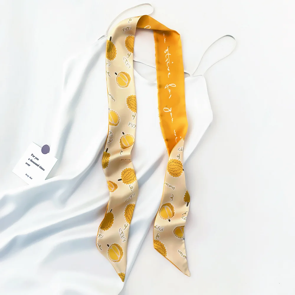 Star with The Same Headband, Korean Version of Small Fresh Ins Fruit Series Small Scarf, Silk Scarf, Scarf Customization