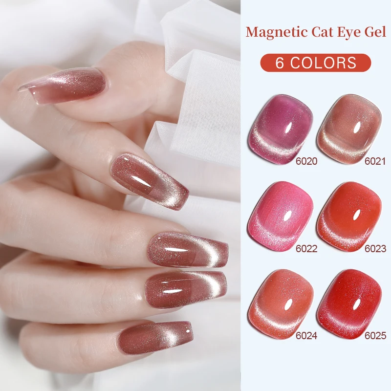 Clou Beaute 4-teiliger Katzen-Magnet-Gel-Nagellack mit Magnetstab, Maniküre-Set, Lack für Maniküre, grün, rot, Aurora-Nagelkunst