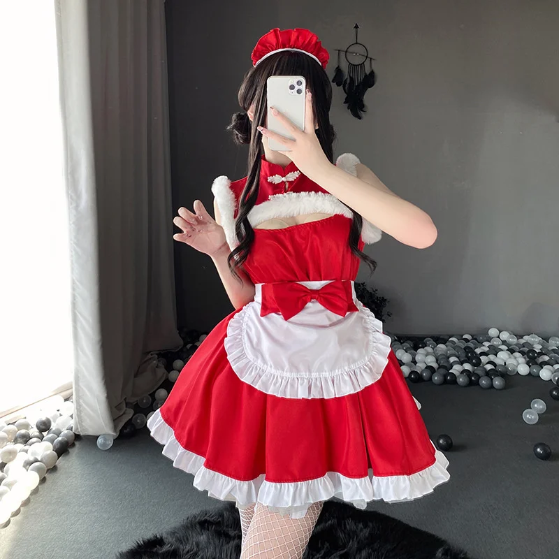 Japanese Secondary Anime Maid Costume Sexy Cat Claw Skirt Halloween Christmas Masquerade Party Cosplay Lolita Fancy Outfit