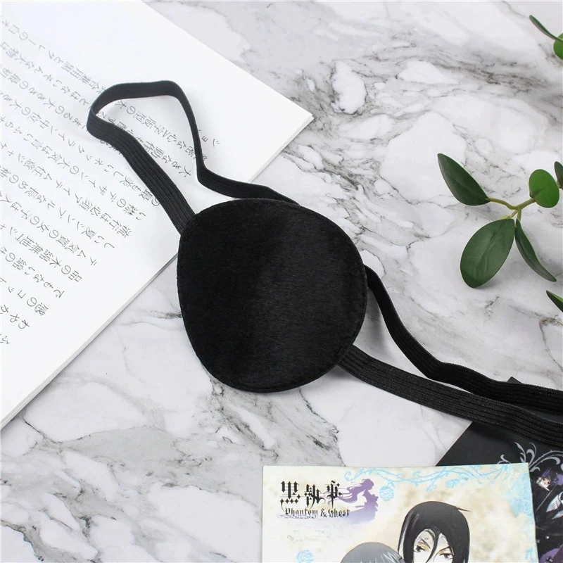 Anime Black Butler Ciel Phantomhive Sebastian Himeno Hua Cheng Cosplay Eye Mask Pirate Black Patch Adjustable Eyepatch Blinder