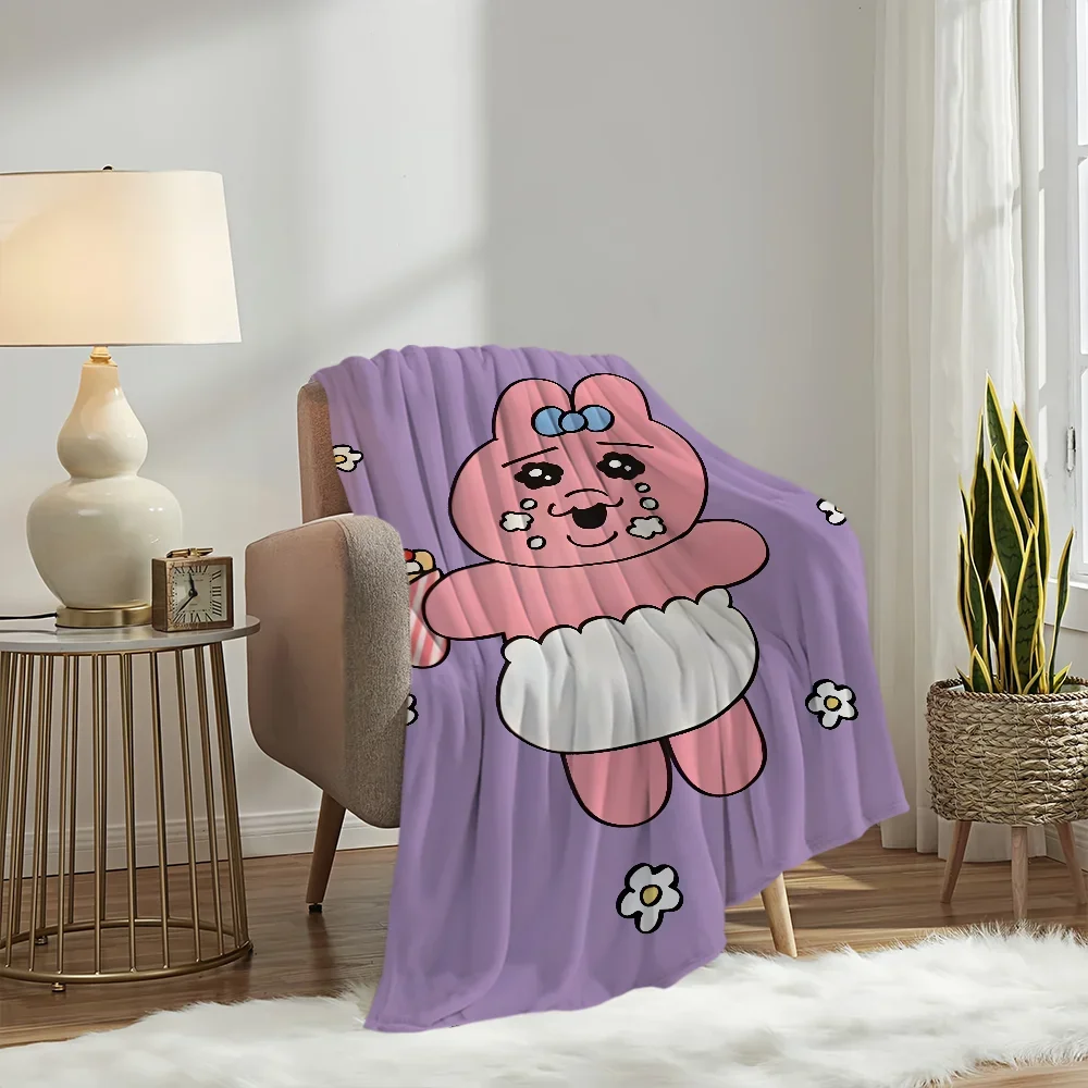 

Cute Cartoon Bunny Blanket Perfect for Sofa Nap Living Room Office Bedroom Travel Birthday Gifts for Kids Adults
