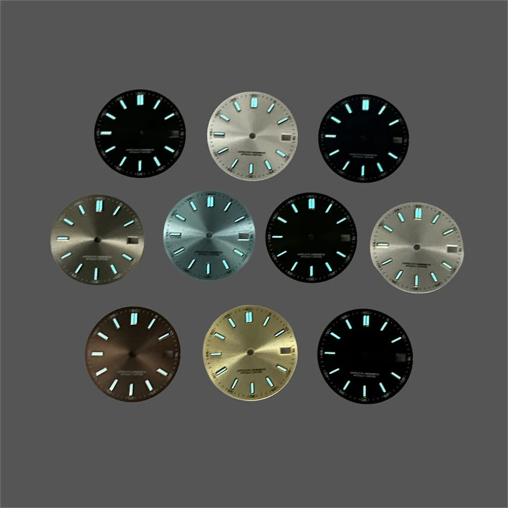 28.5mm Modifying Datejust Dial with Window, Bar Time Marker BGW9 Luminous Dial Sub Mechanical Watch Parts for NH35A/4R35 Movt