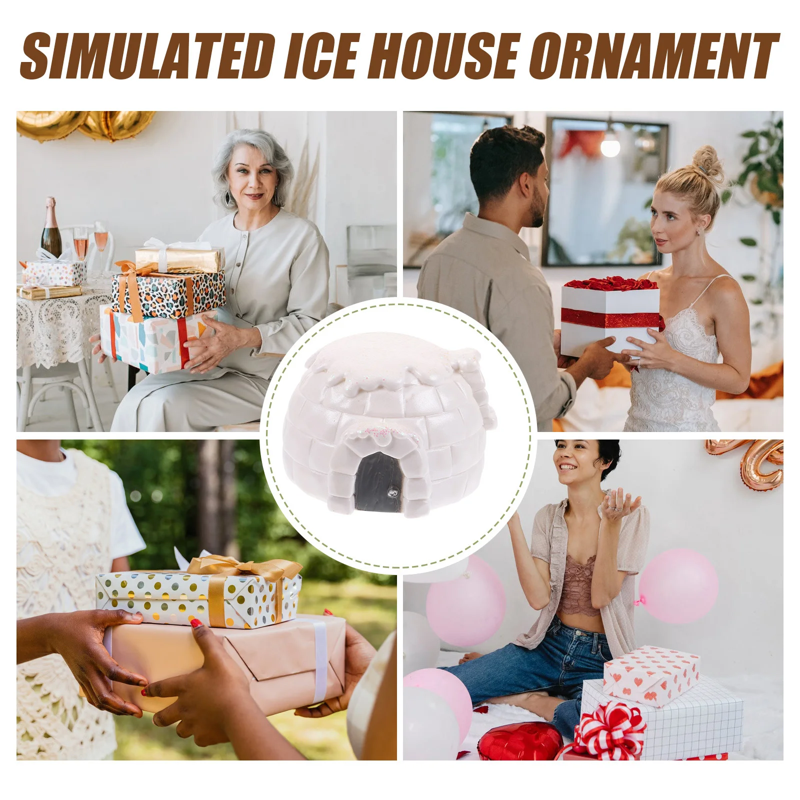 

Artificial Polars Ice Plastic Decoration Standing Ornament Desktop Home Office Garden Natural Craft Cute Ice Decor