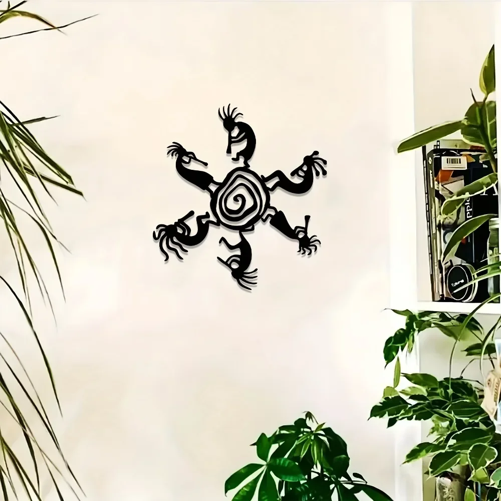 CIFBUY Kokopelli Iron Metal Wall Art Native American Southwest Sculpture Hanging Decor for Home Office Living Room Bedroom
