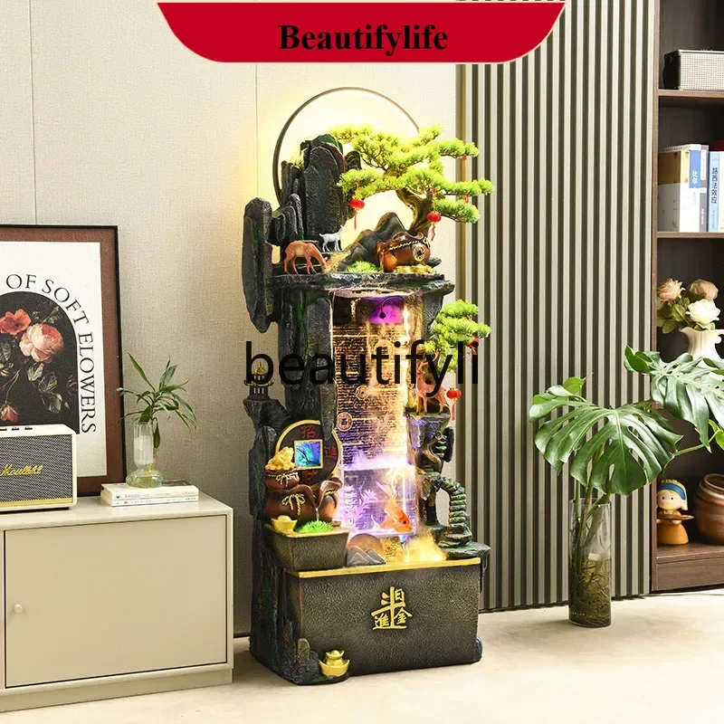ss8350 SS Alpine flowing water ornaments circulating water living room fortune feng shui wheel landing rockery waterscape decora