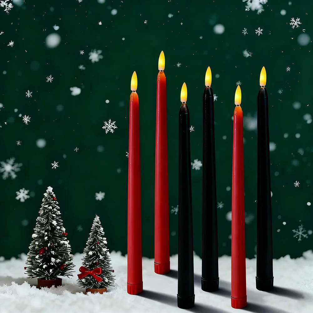 6pcs LED Flameless Taper Candles Light,  Lamp Battery Operated fo Table Party Wedding Decoration (NOT include battery)