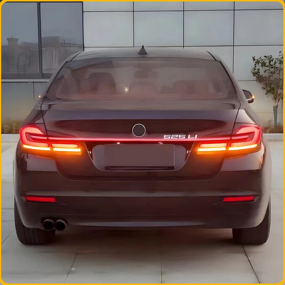 Car Through Taillights Assembly For BMW 5 Series F10 2011-2017 Modify 21 Style Auto LED Back Lamp Accessories Tool Plug and Play