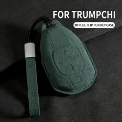 For Trumpchi GAC 2021 Empow J11 J12 J13 J14 J15 J16 GS8 Suede Car Key Case Cover Protector Shell Holder Keychain Accessories