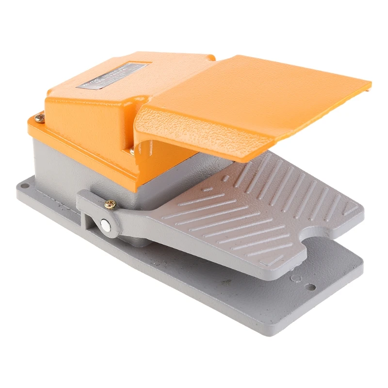 380V 15A Heavy Duty Foot Switch SPDT NO NC Electric Pedal Momentary Foot Pedal Switch with Foot Guard Aluminum for Case M4YD