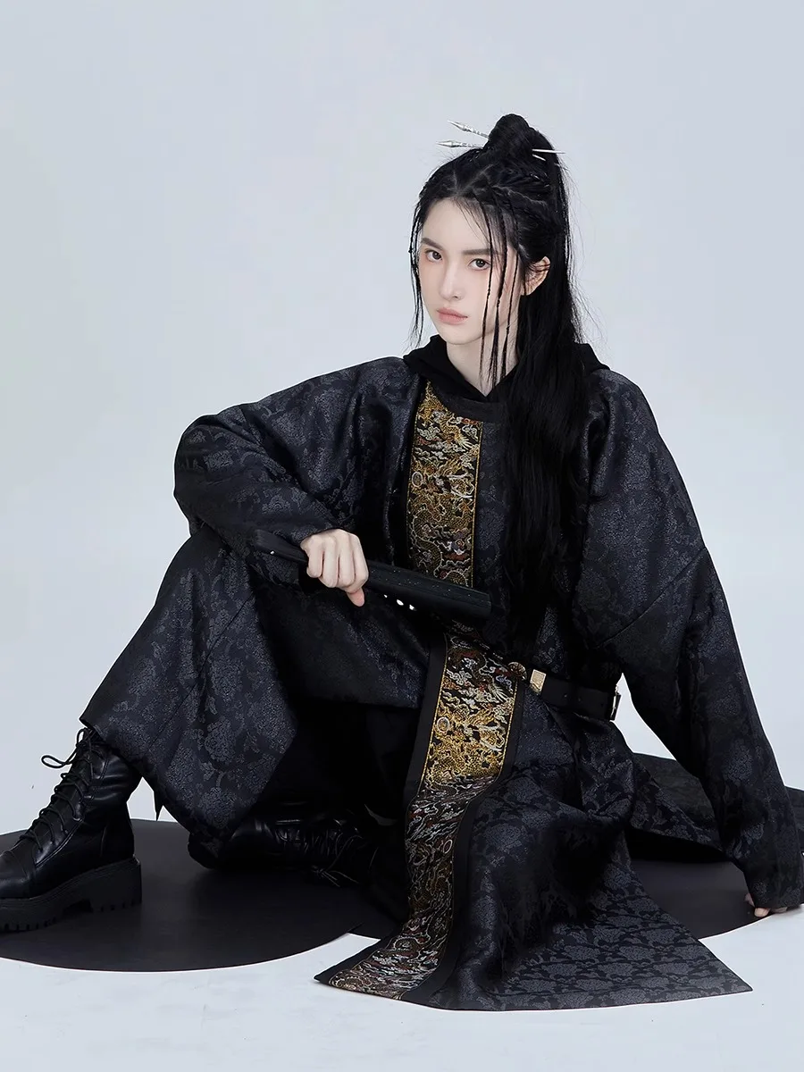 Chinesische Hanfu Rundhals Robe Anzug einzelne äußere Robe Männer und Frauen im gleichen Frühling und Sommer