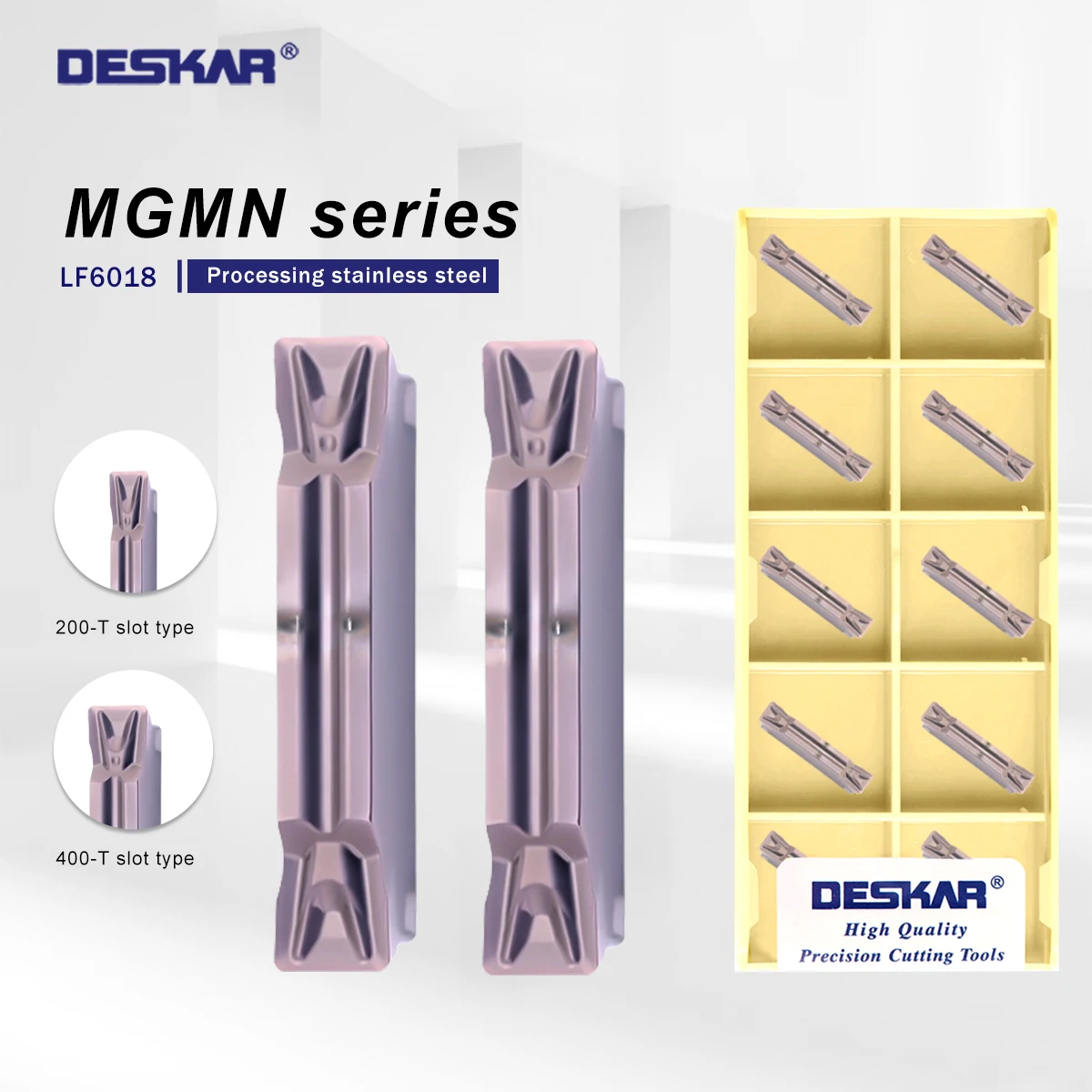 DESKAR 100% Original MGMN300-T MGMN400-T CNC Grooving Cutter Cutting Lathe Turning Tools Carbide Insert For Stainless Steel