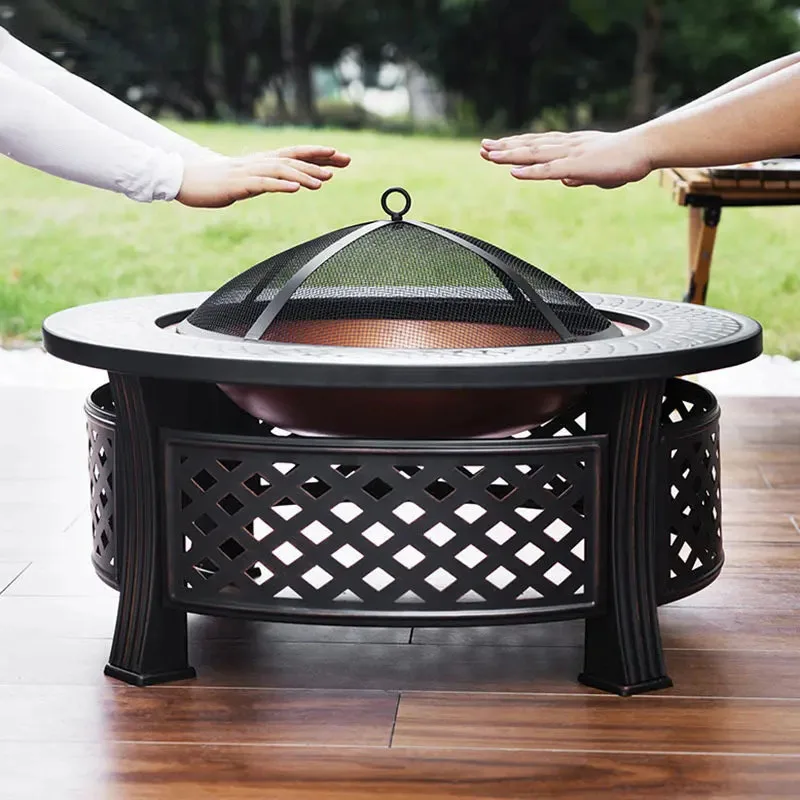 Indoor Charcoal Brazier Grill Stand Home Villa Heating Fire Pits Outdoor Brazier Table Courtyard Barbecue Stove Camping Furnace