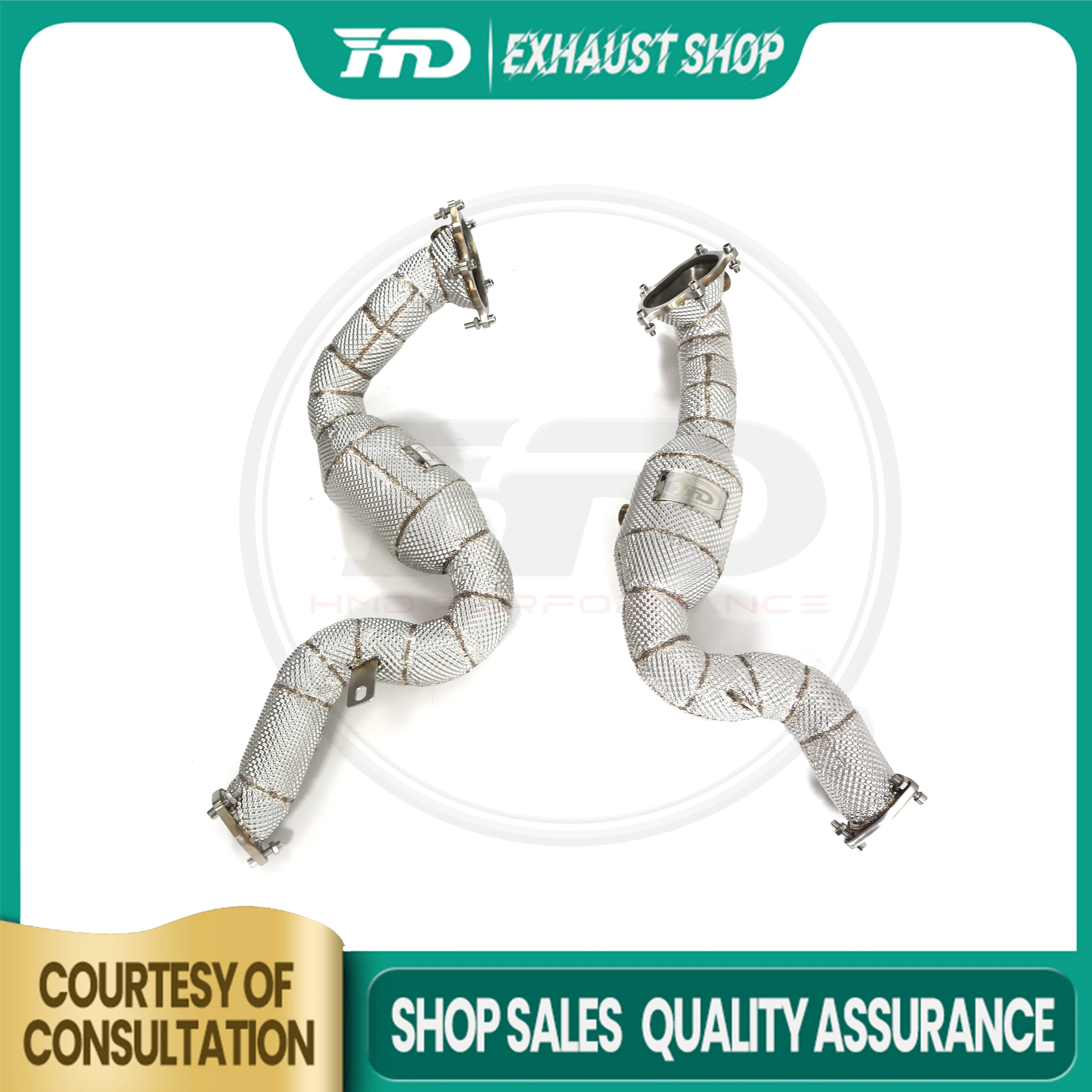 

High Quality Downpipe For AUDI S6 S7 RS6 RS7 C7 Stainless Steel Exhaust System Heat Shield High Flow Performance HMD