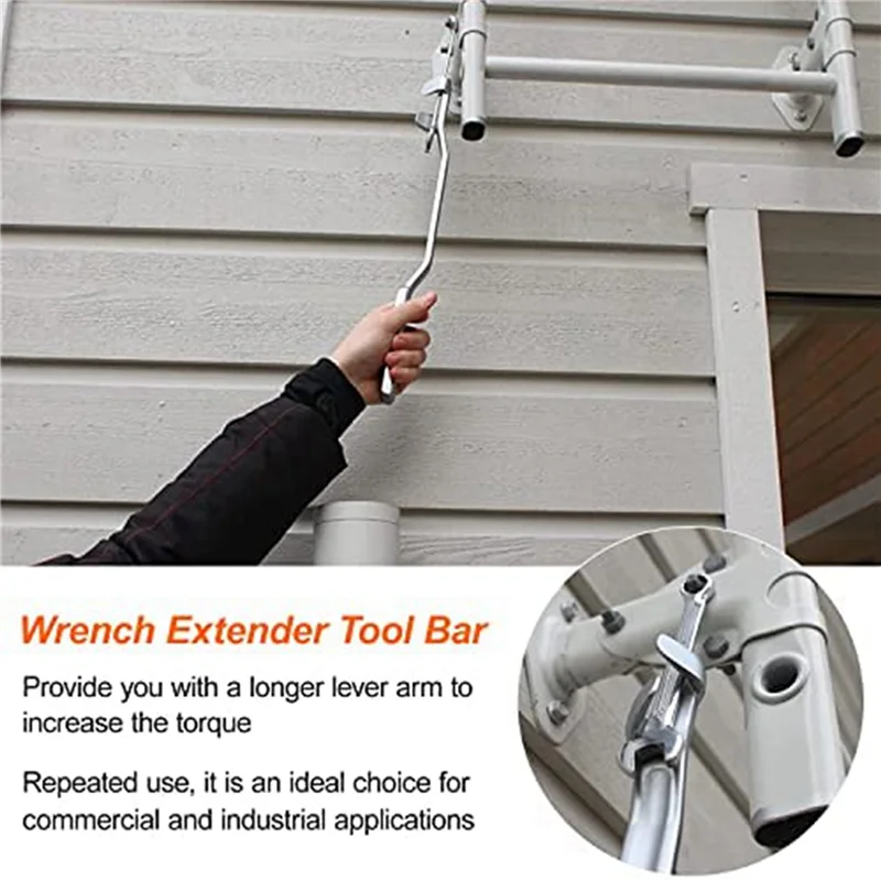 

A64K 2X Wrench Extender Tool Bar, 14 In Wrench Extender, Stainless Steel Torque Wrenche Tools For Mechanics, Wrench Extender