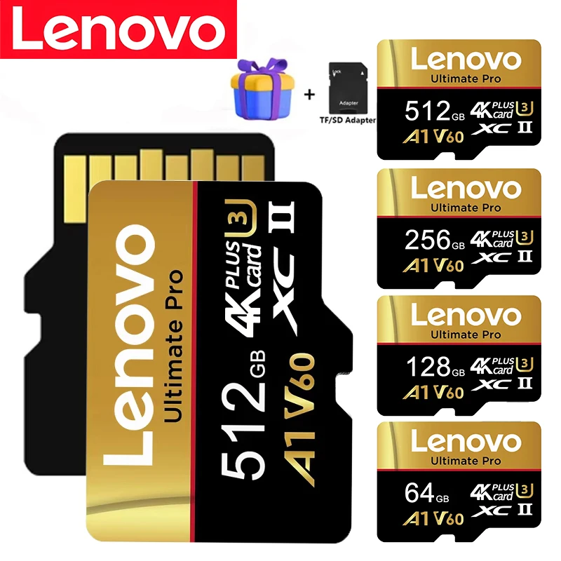 Lenovo Quick Transfer SD Cards 512GB Micro TF SD TF Cards Memory Card 128GB 32GB U1 for GoPro / Android / Smartphone / Laptop