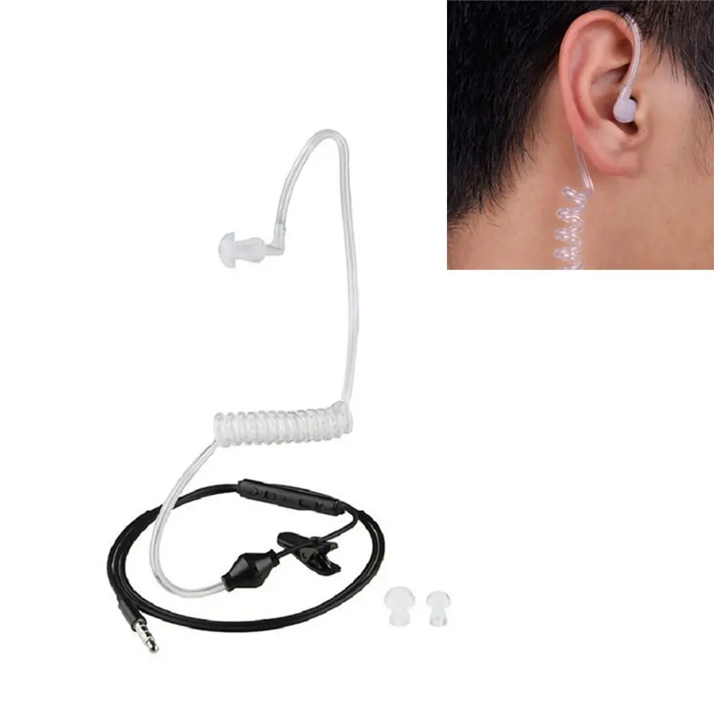 FBI Style Cool In-ear Headset Radiation Protection Earphone Monitor Earpiece Talkabout Mini Walkie Air Duct Earbuds