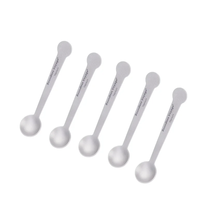 Boundless Voyage 5pcs Titanium Mini Coffee Spoon Small Spoons for Dessert, Tea, Sugar & Jam, Party Supplies