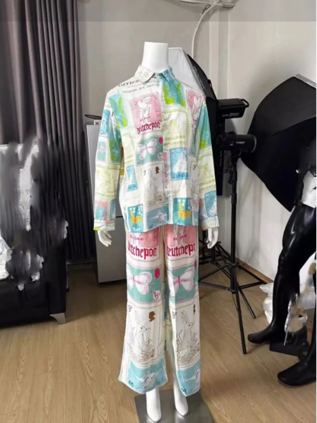 

Women's 3D Printed Long Sve irt And Pants Set Casual Sportswear V-Ne Full-Length Pants Comfortable Faionable Outfit