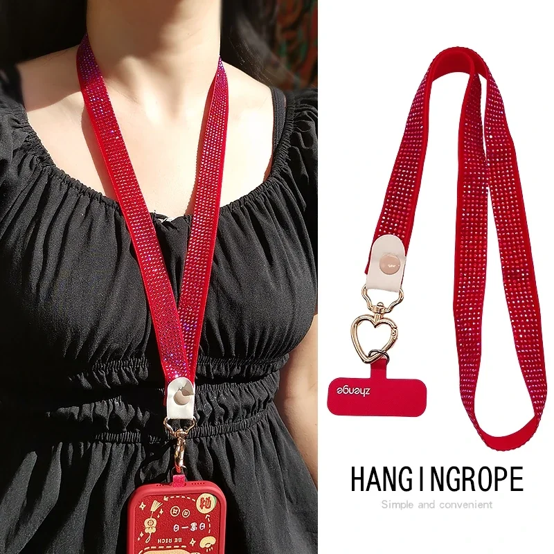 

Hanging Neck Phone Women's Phone Case Strap, Wide Version Cloth Strap, Key, Work Badge Hanging , Universal lanyard