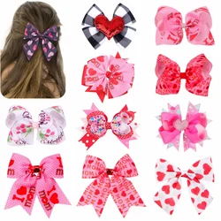 Pinzas para el pelo con lazos bonitos, horquillas con estampado de corazón para mujeres y niñas, pasadores para el pelo, accesorios para el cabello para el Día de San Valentín