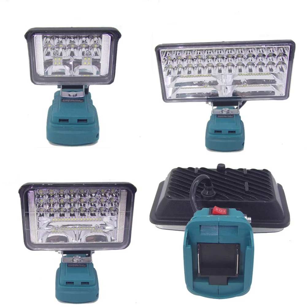 Cordless LED Work Light Dual USB Ports Handheld Flashlight For 18V Li-ion Battery Lantern Camping Lamp Emergency Lighting