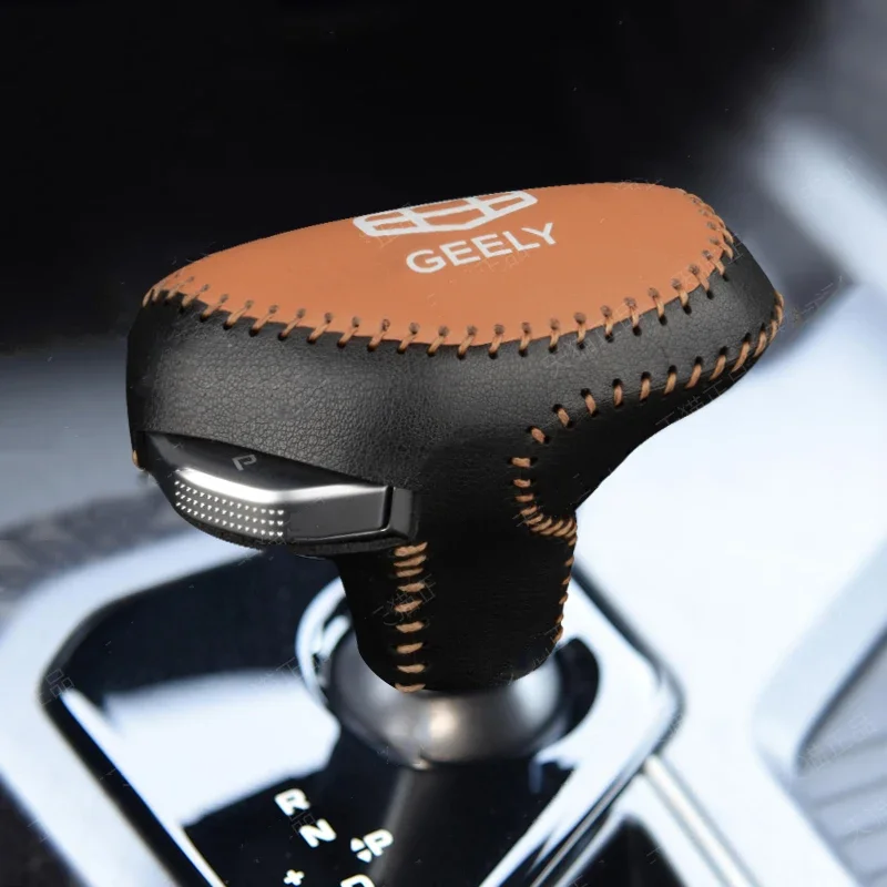 Collar Leather Car Gear Lever Cover for Geely Tugella Xingyue FY11 KX11 2019 2020 2021 2022 2023 2024 Coolray Sx11 Shift Knob