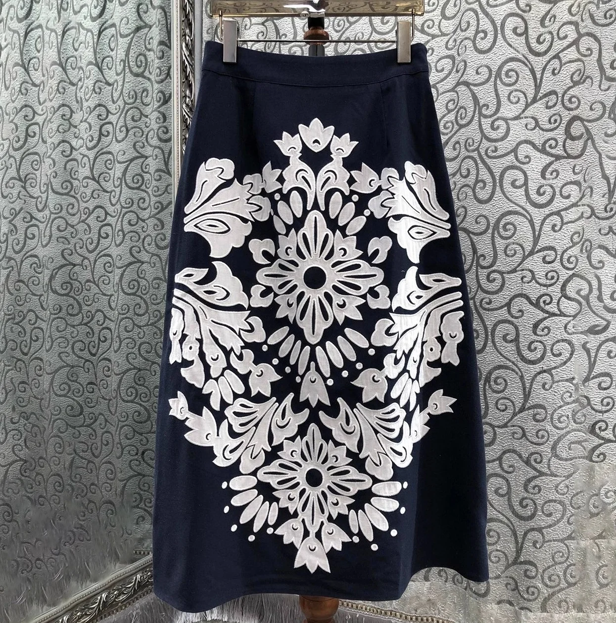 

Высочайшее качество, новые длинные юбки, осень 2022, модельер, женские роскошные винтажные хлопковые льняные юбки с высокой талией и вышивкой