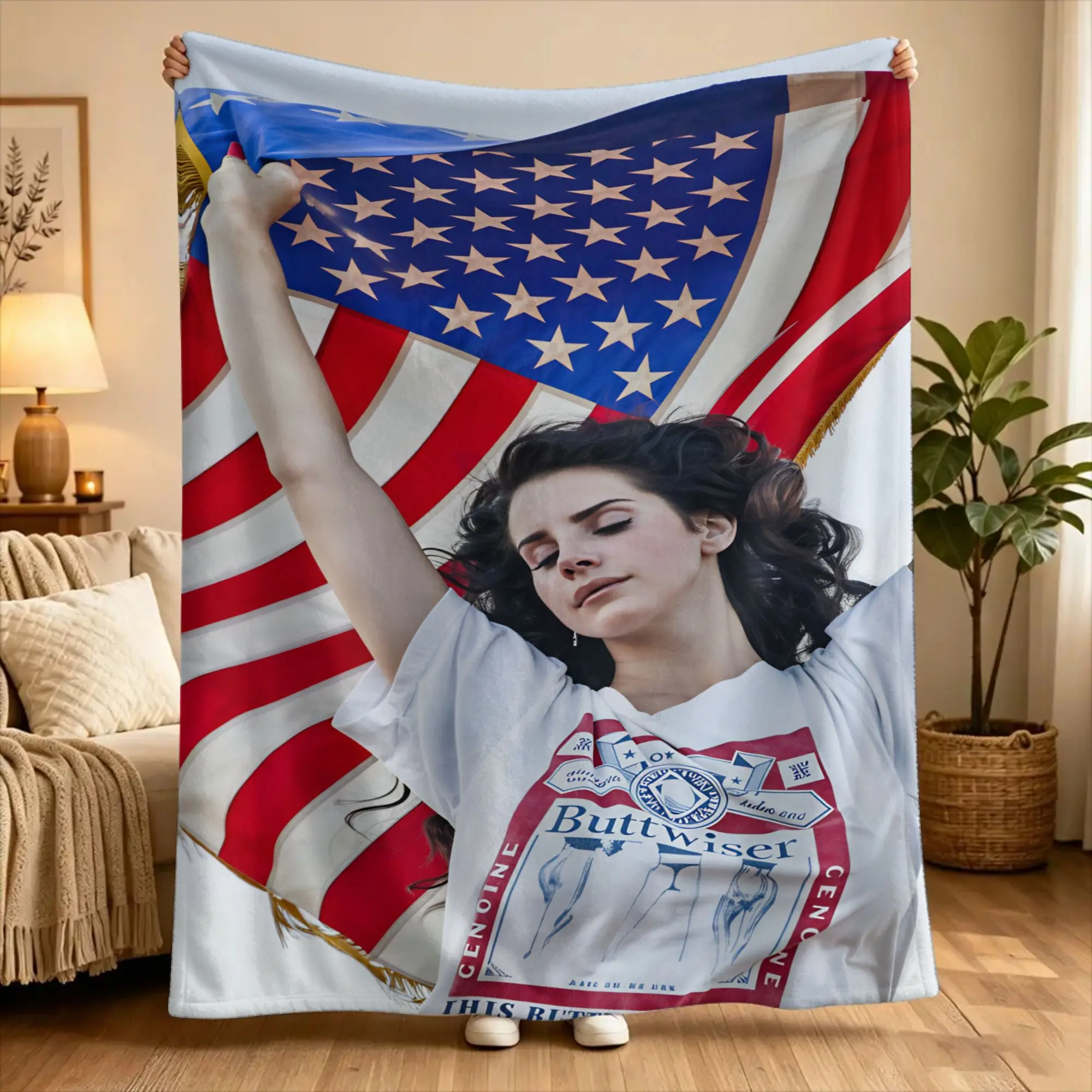Lana Del Rey Singer Lizzy Grant  Blanket  Travel Flannel Throw Blanket For Living Room Super Soft Custom Quality Bedspread