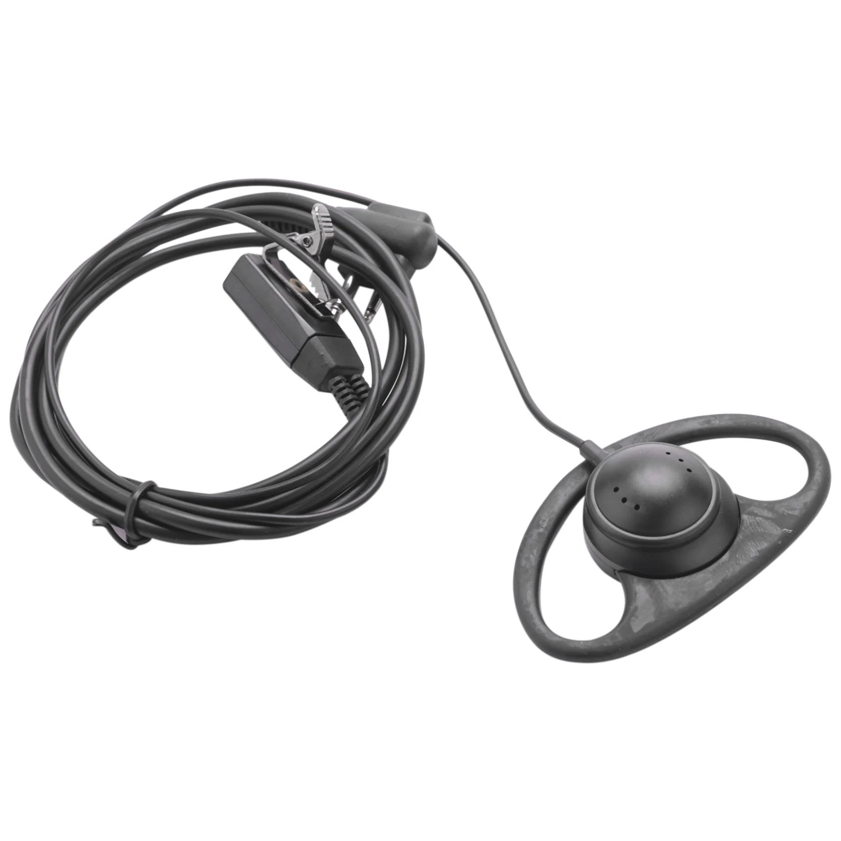 2 Pin Advanced D Shape Clip-Ear Ptt Headset Earpiece Mic For Motorola