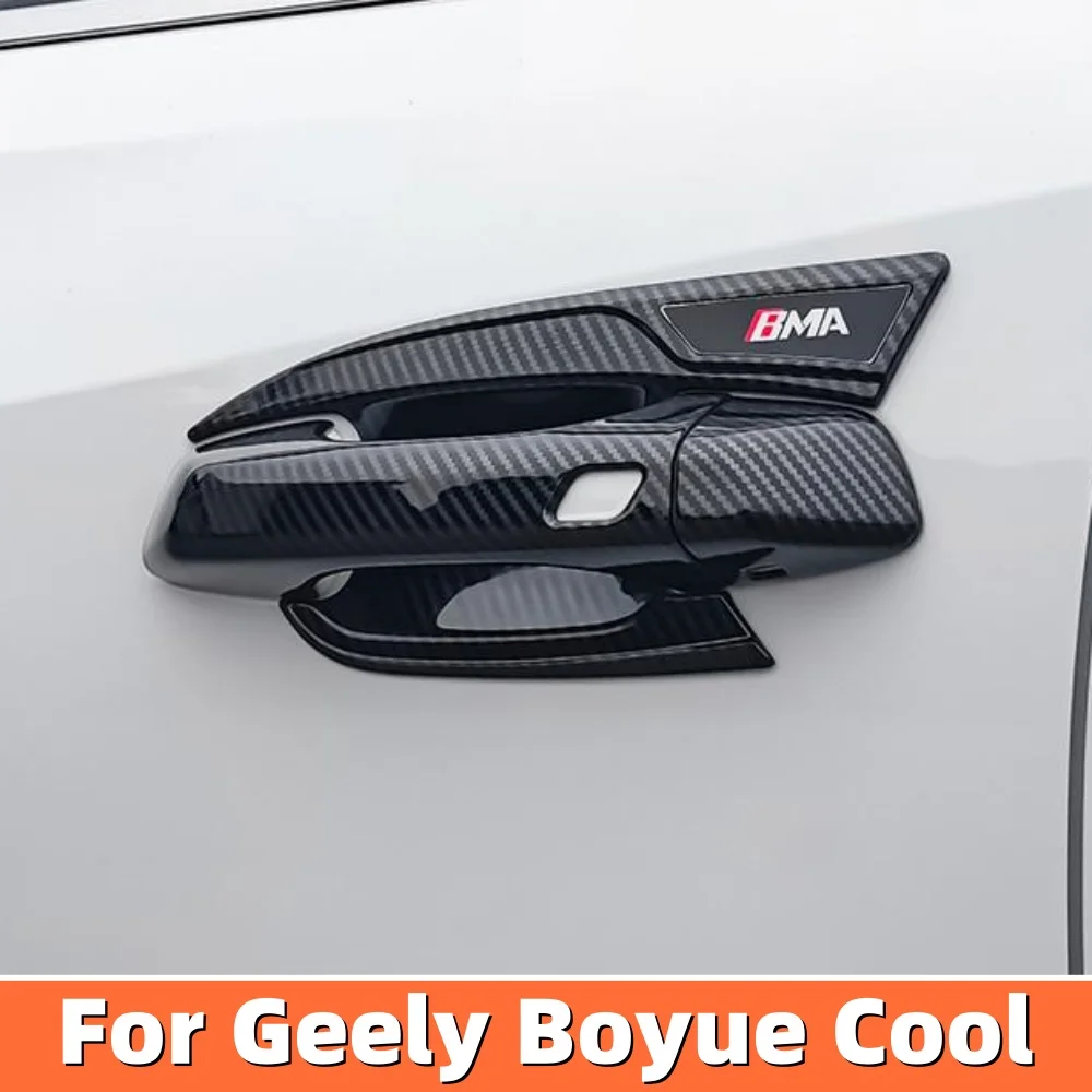 For Geely Atlas/Boyue Cool 2023 2024 Accessories ABS Car Door Knob Protector Door Handle Frame Cover Garnish Trim Protector