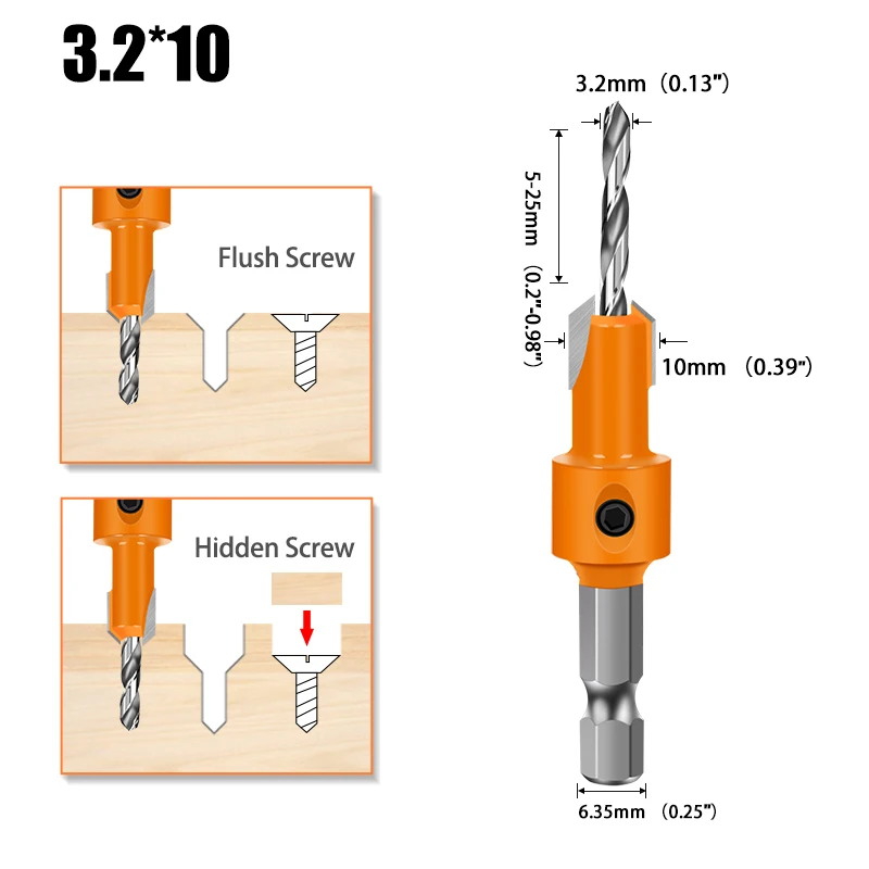 Sechskantschaft HSS Holzbearbeitung Senker Fräser Schraubenausdreher Remon Abriss für Holzfräser – Detail 8