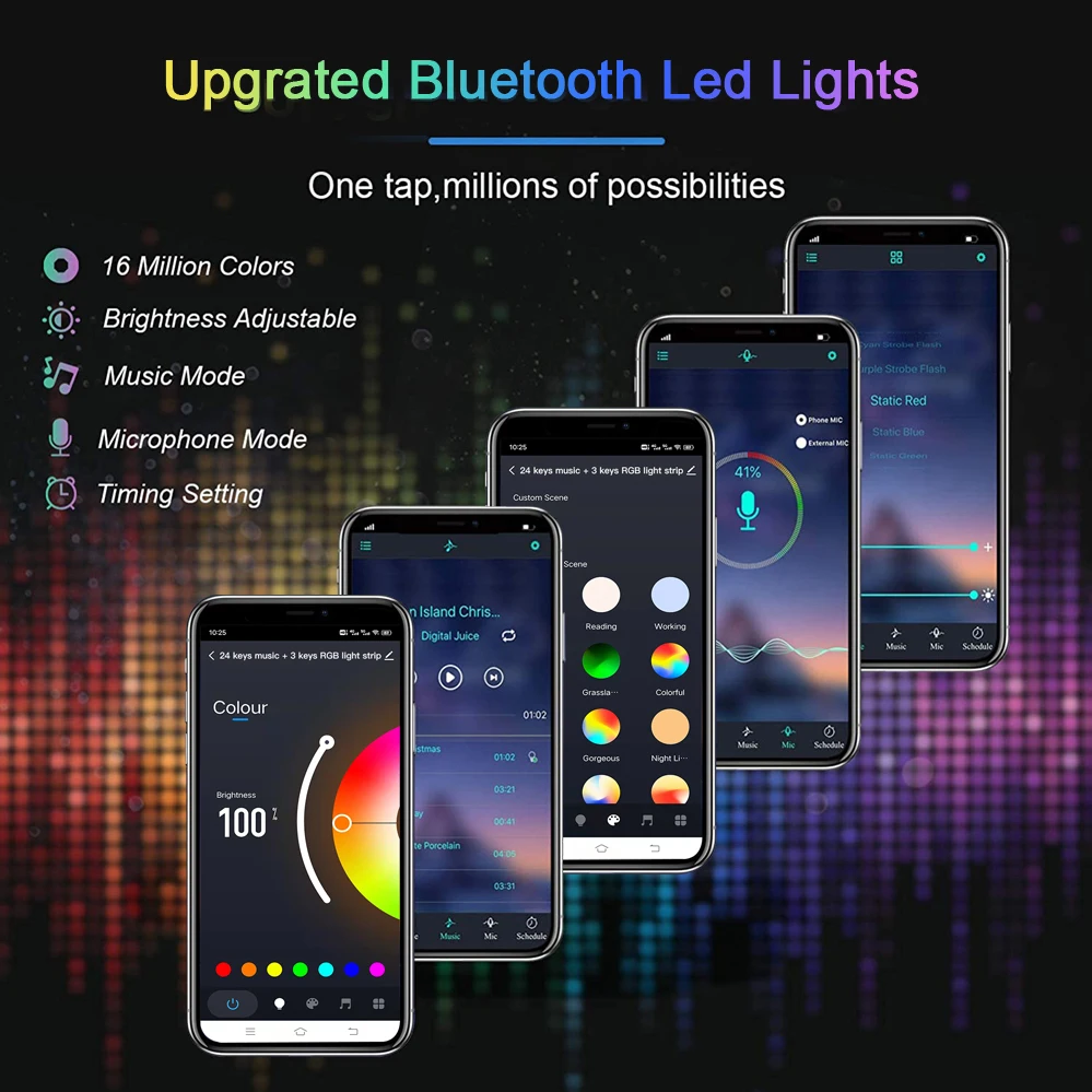 220V 110V 5050 listwy RGB LED Light Wifi bezprzewodowy 24key pilot biały wodoodporny 60 led/m elastyczna taśma Led Lights Decor