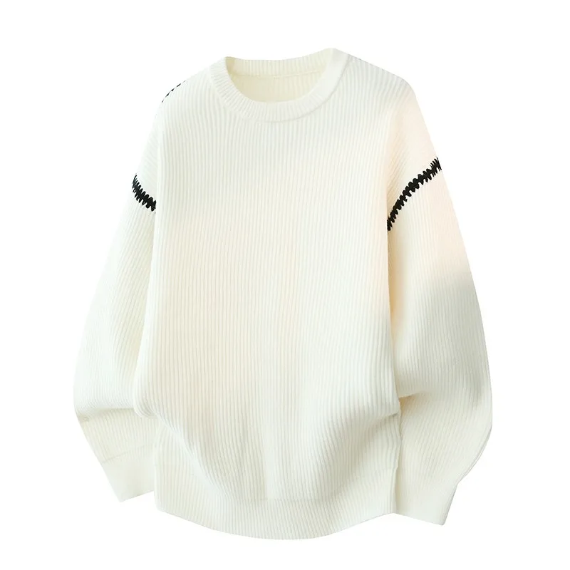 

Утепленный вязаный свитер: модный повседневный универсальный мужской пуловер с длинным рукавом и круглым вырезом для осени и зимы