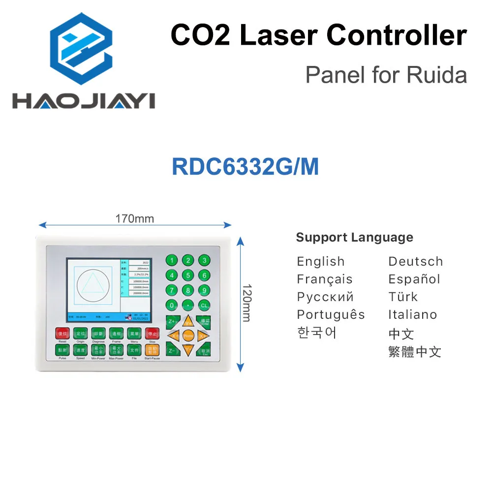 Co2 Laser Controller Paneel Voor Ruida Controller Rdc 6445G Rdc 6442S Rdc 6332G/M RDLC320-A Cnc Laser Graveren Machine Display
