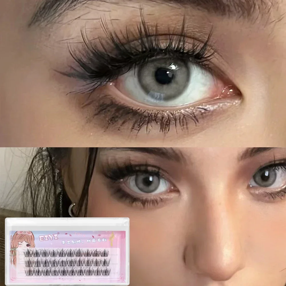 Weiche Pfropfung gefälschte Wimpern Trauben mit falschem Wimpern kleber und Pinzette natürliche dicke Augen Wimpern verlängerung tägliches Make-up